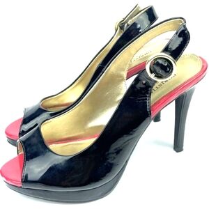 Christian Siriano Patent Leather Peep Toe Pumps 8